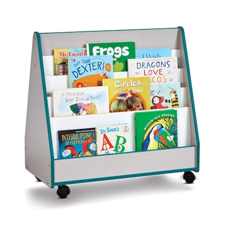 Jonti-Craft Rainbow Accents Double Sided Pick-a-Book Stand, Mobile, Teal 3507JCWW005